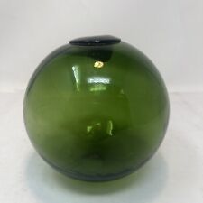 Antique Hand Blown Green Glass Mold Fishing Float Buoy Japanese 7
