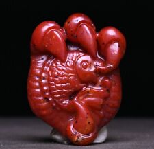 5CM Rare Chinese Old Jade Carved Fengshui Fish Animal Beast Claw Amulet Pendant picture