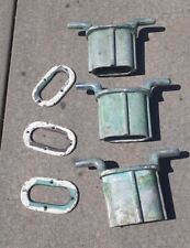 3 Vintage Chris Craft Yacht Anchor Hawse - Heavy Original Nickel on Copper Boat picture