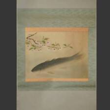 Hanging Scroll Unknown Artist Carp  Fish Japanese Painting 25-11 picture