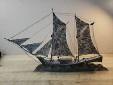 Large Chinese Export Filigree Silver Antique Boat Ship 20 in long x 12 in high picture