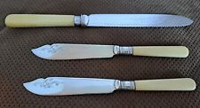 (2) Vintage Harrison & Fisher Co Master Fish Knives & Unknown Brand Cake Knife picture