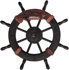 Wooden Ship Wheel Mediterranean Wall Decor Nautical Boat Ship Steering Wheel Wal picture