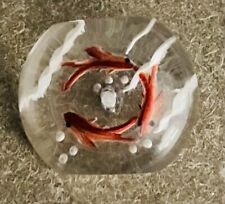Ex RARE Vintage FISH BOWL Reversed Carved LUCITE button, ca., 1930s/1940s picture