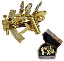 New Marine Sextant W/ Wooden Box Nautical Boat Sailing Sea Navigation Instrument picture