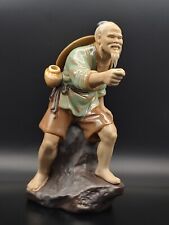 石湾陶精品瓷塑钓鱼翁 Vintage Chinese Shiwan Art Pottery Fishermen Figure Statue Sculpture picture