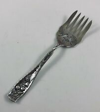 Antique Towle Sterling Silver Pomona Sardine Fork Two Pierced Fish&Bright Cut picture