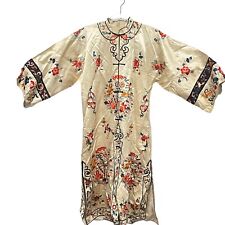 Chinese Silk Robe Qing Dynasty Antique Koi Fish Embroidered Brought US WWII Era picture