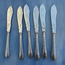 Richard Martin & Ebenezer Hall six solid silver fish knives 1870 364gm picture