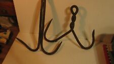 Vintage Two 2-Hook (prong) Meat Hanging Butcher Hooks picture