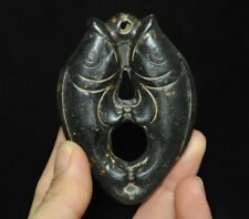 China Hongshan Culture old jade Hand-carved fish animal Sacrifice statue Pendant picture