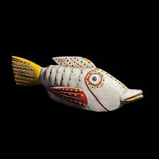 African Bozo Fish puppet Statue Wood Handmade Primitive Collectibles Figure-7003 picture