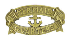 MERMAID QUARTERS DOOR Sign Nautical Plaque Mermaids Fish Anchor with Screws  picture