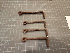 4 Vtg Hand Forged Twisted Iron Door Latch Hook Barn Gate Hardware Assort - mjkSC picture