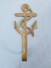 Vintage Brass Anchor Nautical Decorative Key Handing Hook Maritime Collectible picture