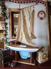 Antique  1920s Pond Yacht Sail Boat Lucky # 13 picture