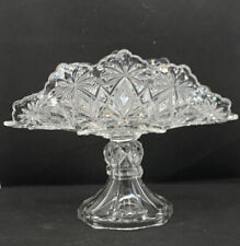 Antique EAPG  Banana Boat Stand Clear Glass 9”/23cm Wide USA Shoshone Circa 1900 picture