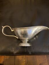 Vintage Silverplate Engraved Gravy Boat picture