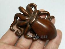 Japanese boxwood hand carved octopus fish Figure statue netsuke collectable picture