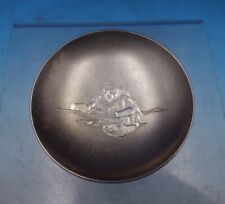 Japanese Sterling Silver Bowl GW Frosted w/ Man Fish Fishing Pole Scene (#6854) picture