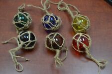 3 PCS REPRODUCTION GLASS FLOAT BALL WITH FISHING NET 2