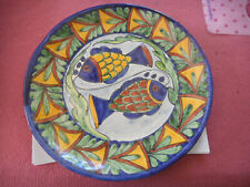 Vintage Talavera two fish large plate signed, marked beutiful picture