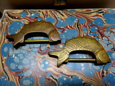 Chinese Fish Locks Brass/Bronze Keys Antique/Vintage Pair Quality Tassels # picture