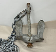 Vintage 10 Pound Two-Piece Boat Anchor Maritime Nautical With Chain picture
