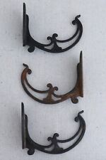 3 Antique Victorian Cast Iron Wall Coat Hanging Greenhouse Garden Plant Hook 5¾” picture