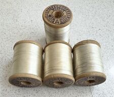 4 VINTAGE Silk Thread KNICKERBOCKER Ecru Pale Taupe Fly Fishing Tying Sewing ST3 picture