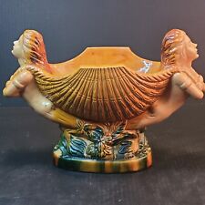 Vintage Mermaid Masthead Nautical Shell Pottery Cermaic Bowl Compote Large Boat picture
