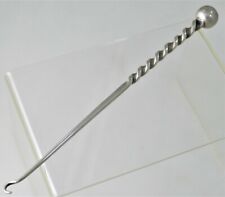 Dominick & Haff Sterling Silver Twist Pattern With Ball Top Button Hook 1882 picture