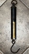 Antique Hanging Fish Scale  0-50 Lbs. Unmarked- Cast Iron & Brass picture