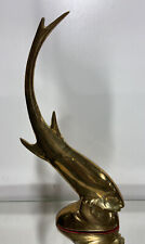 VTG. MID CENTURY Brass Fish SCULPTURE STATUE MODERN DECOR ART picture