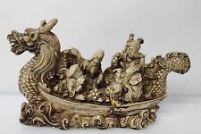 Chinese Eight Immortals On Dragon Boat Figurine Statue Resin 8