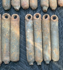 Lot of (3) Cast Iron 5+ lb Window Sash Weights 10-11 inch Traps Fishing Antique  picture