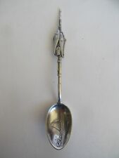 Antique Sterling Silver Fish & Fishing Pole Souvenir Spoon, Atlantic City, NJ picture