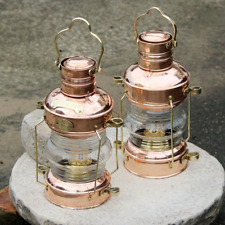 Antique Brass Copper Oil Lanter/Lamp, Nautical Brass Oil Burner Antique Boat Lan picture