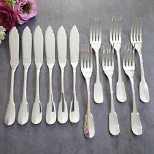 Christofle Cluny 12pcs Silverplate Flatware Fish Knife Fish Fork Excellent picture