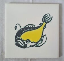 STUNNING MID CENTURY MODERN 6 INCH FISH DESIGN TILE (D) picture