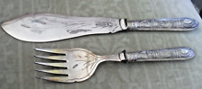 ANTIQUE SILVER PLATED FISH/cake Servers picture
