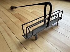 Antique 18th C Wrought Iron Toaster Double Arch Fireplace Hearth Wooden Handle picture