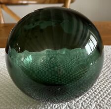 Vintage Green Hand Blown Glass Fishing Net Float Ball picture