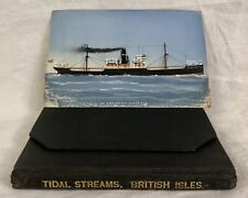 Antique Ship SS Coniston Painting & Water Tidal Stream Atlas 1906, Mostyn Field picture