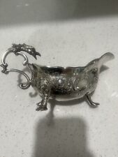 CORBELL & CO Silverplate GRAVY BOAT w/ Eagle & Repousse Faces picture
