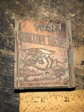 Vintage (Printing Block) “ Vermont Fight Stream Pollution ” Early Copper Face picture