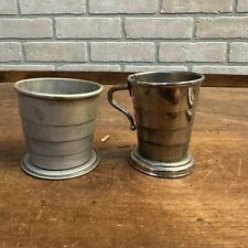 VINTAGE CF RUMPP & SONS SILVER PLATED COLLAPSIBLE CUP HOOK HANDLE + OTHER picture