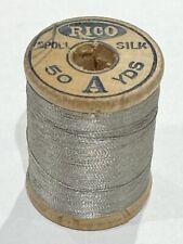 VINTAGE Silk Thread RICO Taupe Grey Fly Fishing Tying Sewing Spool # 564 picture