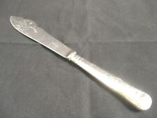 Antique Silver-Plated Fish Knife with Etched Blade and Hallmarks picture