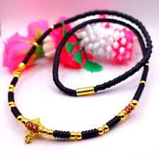 *BUY 1,GET 1* THAI BUDDHA 3 HOOK AMULET NECKLACE COCONUT SHELL GOLD PENDANT N045 picture